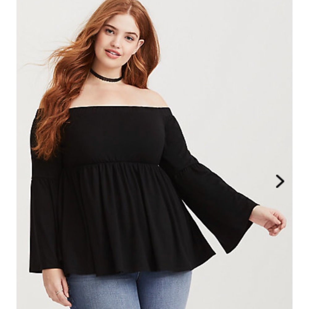 Torrid black off the shoulder shirt